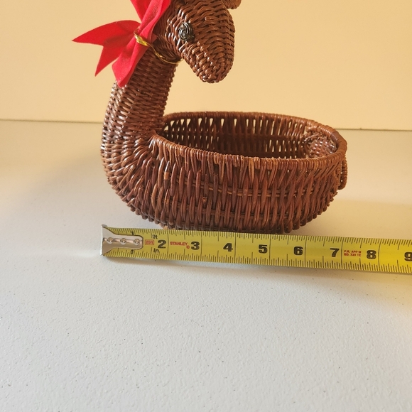 Vintage Rattan Wicker Reindeer Shape Deer Christmas Trinket Basket 90s 1990s - Picture 9 of 10